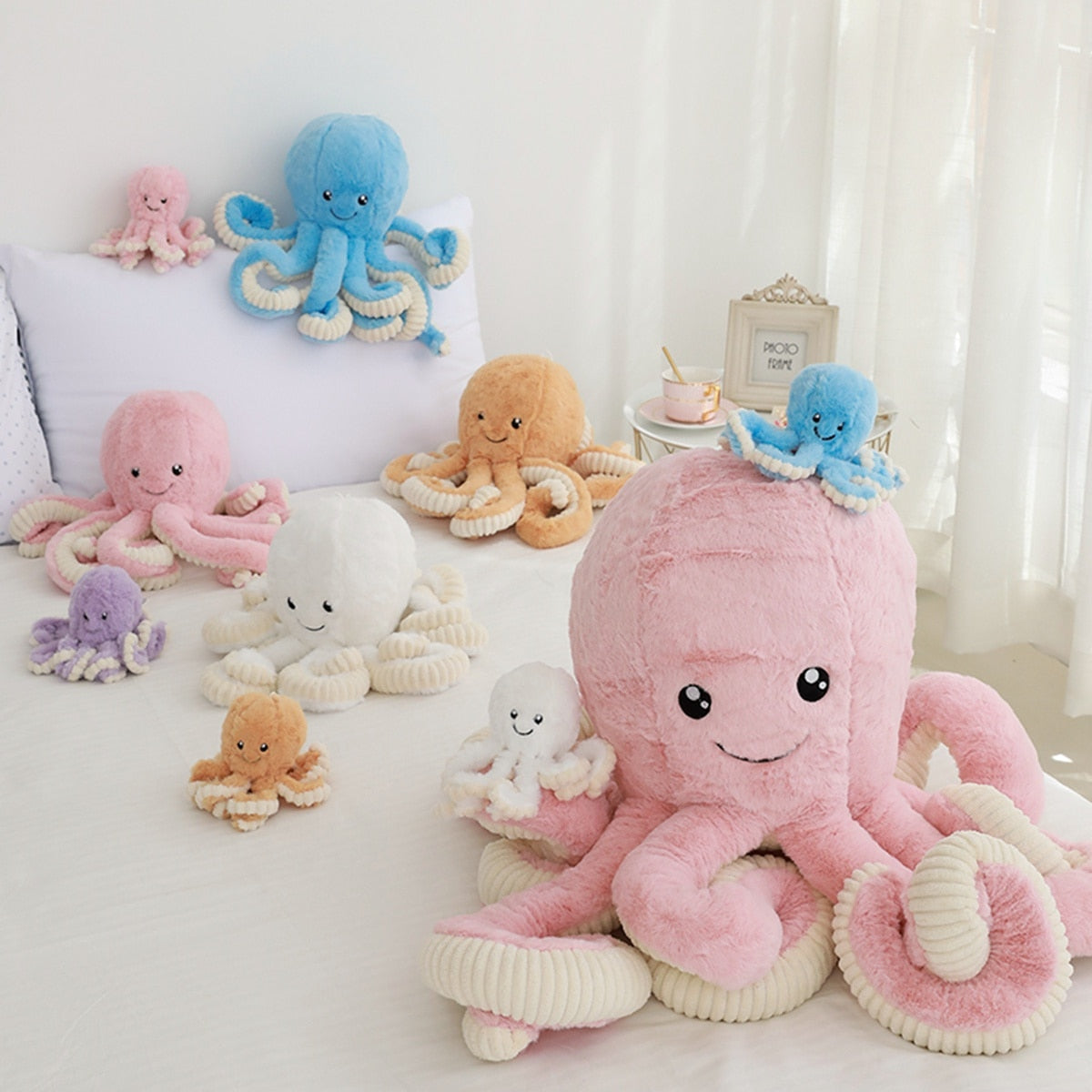 18-85cm Lovely Simulation Octopus Pendant Plush Stuffed Toy Soft Animal Home Accessories Cute Doll Children Christmas Gifts