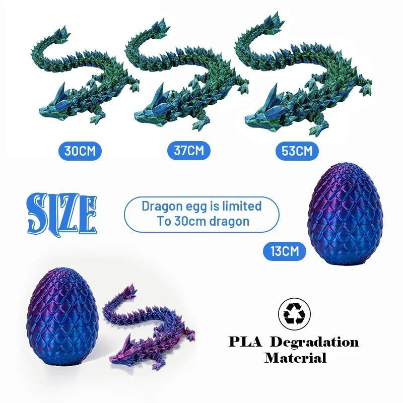 Creative 3D Printed Dragon Egg Fidget Toy Crystal Dragon Egg Sculpture Rotatable