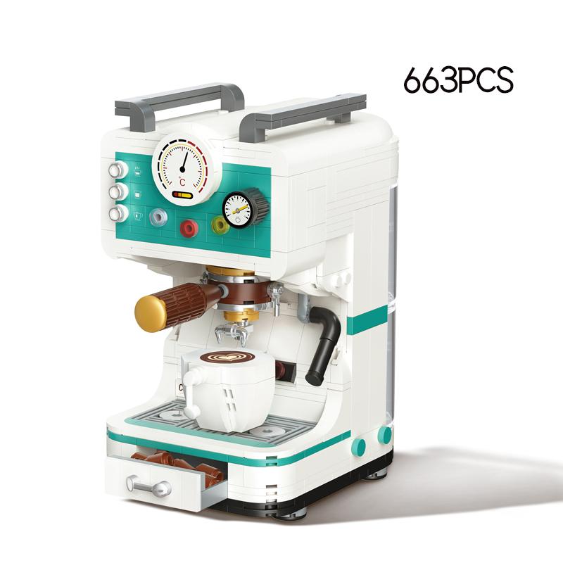 MINI Blocks Coffee Machine Model Bricks Sets MOC Creative Retro Modern Machine Building Block