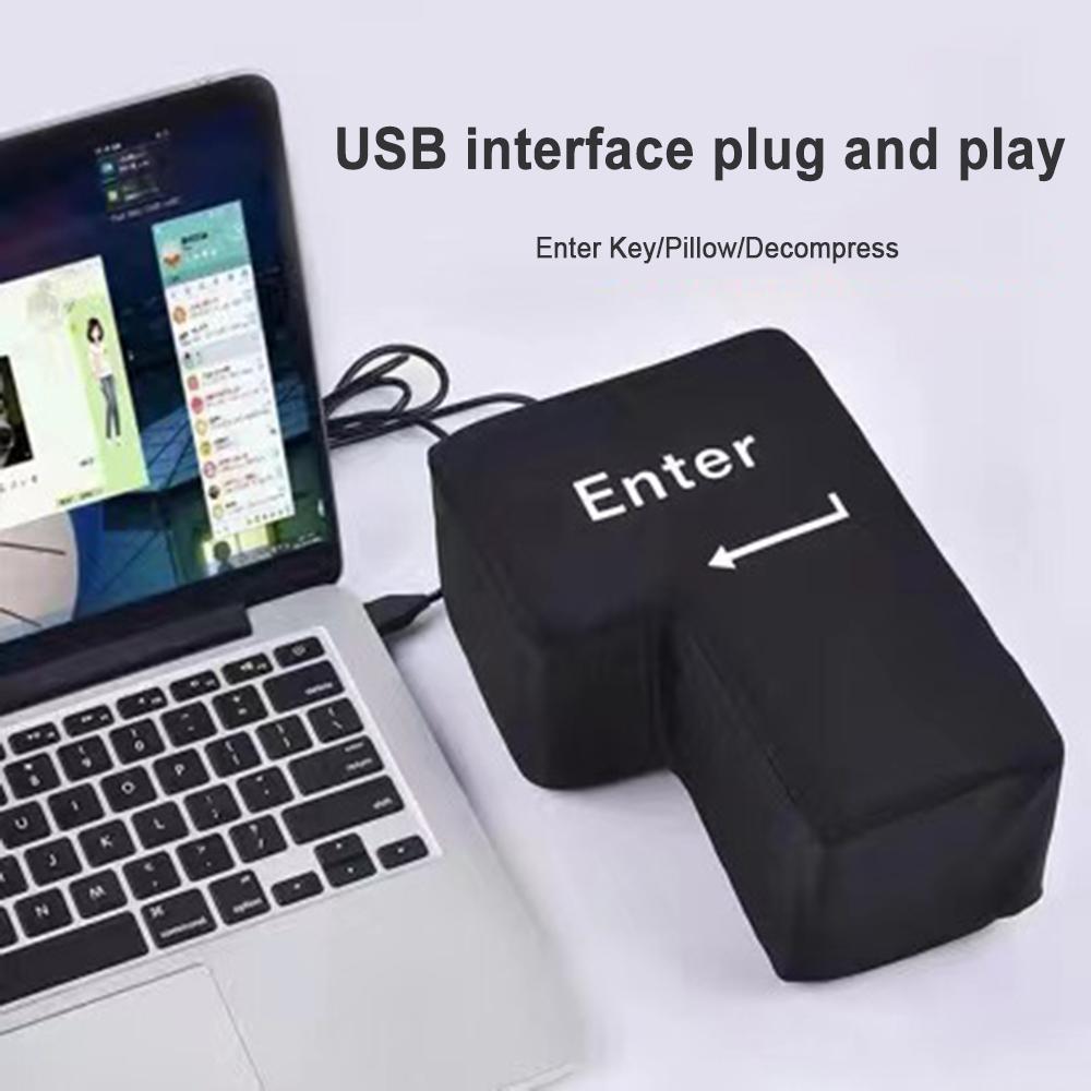 Big USB Enter Key Vent Pillow Soft Computer Button Return Key