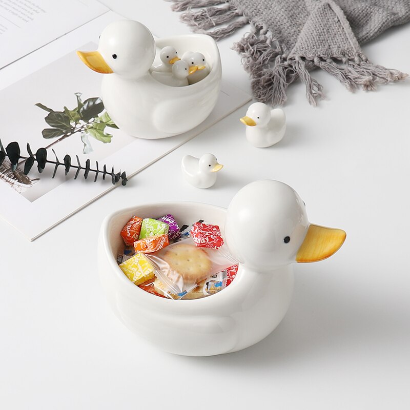 Creative Japanese Cute Duck Decoration Crafts Storage Ornaments Hand-painted Chopsticks Holder Home Hotel Ceramic Tableware