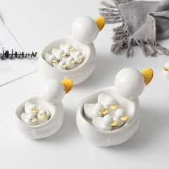 Creative Japanese Cute Duck Decoration Crafts Storage Ornaments Hand-painted Chopsticks Holder Home Hotel Ceramic Tableware