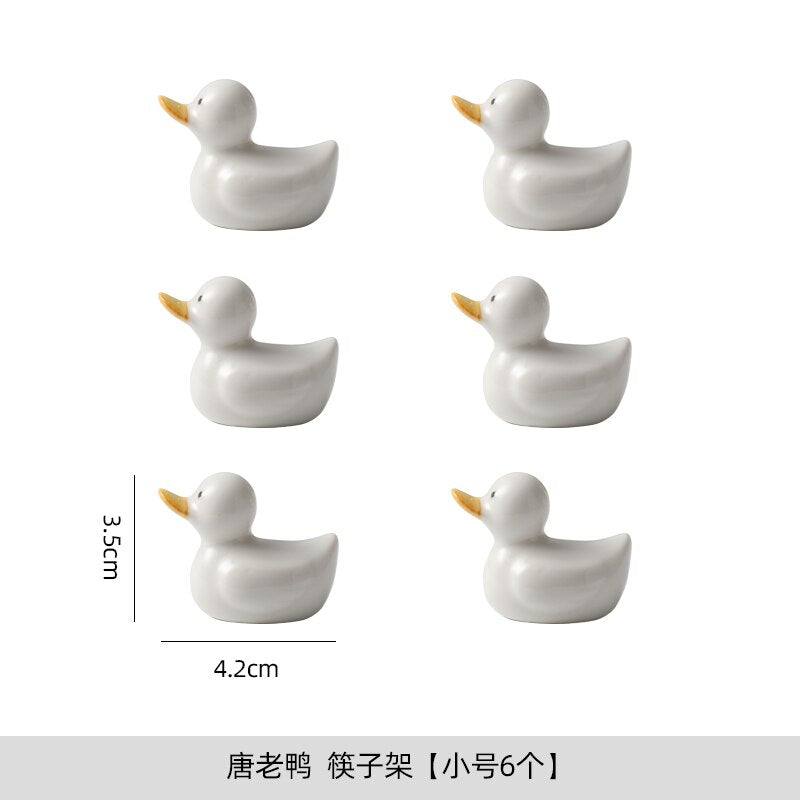 Creative Japanese Cute Duck Decoration Crafts Storage Ornaments Hand-painted Chopsticks Holder Home Hotel Ceramic Tableware