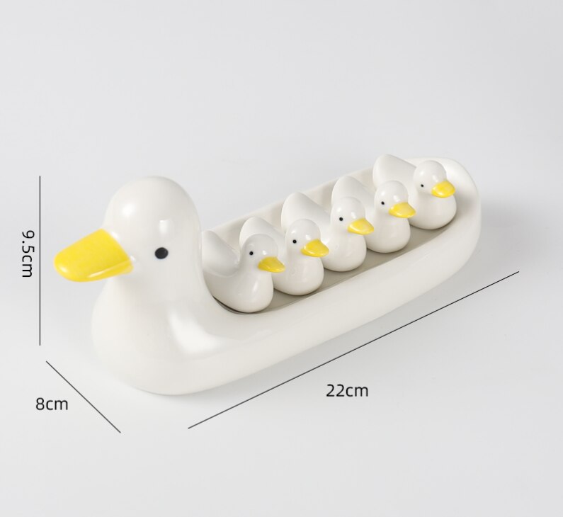 Creative Japanese Cute Duck Decoration Crafts Storage Ornaments Hand-painted Chopsticks Holder Home Hotel Ceramic Tableware