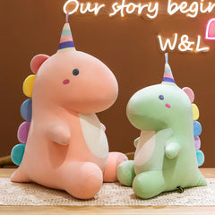 Cute Cartoon Candy Dinosaur Plush Toys Stuffed Adorable Jurassic Dino Dolls Birthday Christmas Gifts Kids Girls Room Decoration