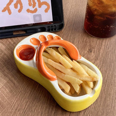 Lovely Flip Flops Ketchup Soy Sauce Dipper Portable Ceramic Salad Saucer Dipping Bowl Cute Mini Snacks Plate Seasoning Container