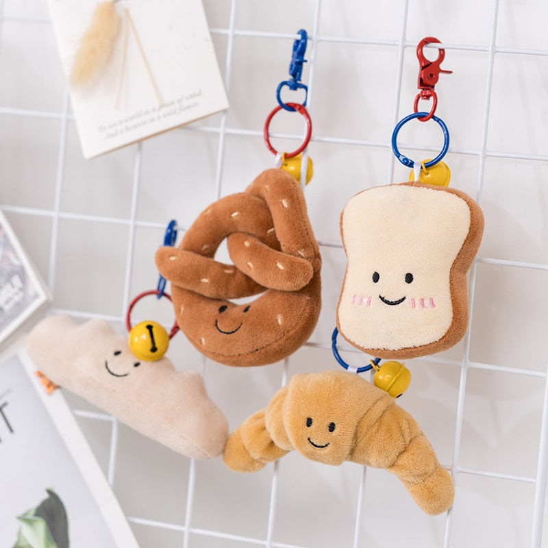 Soft Cartoon Figure Pretzel Crossant Toast Bread Doll Plush Food Toy Stuffed Baguette Poach Egg Decor Doll For Girl Kid Birthday