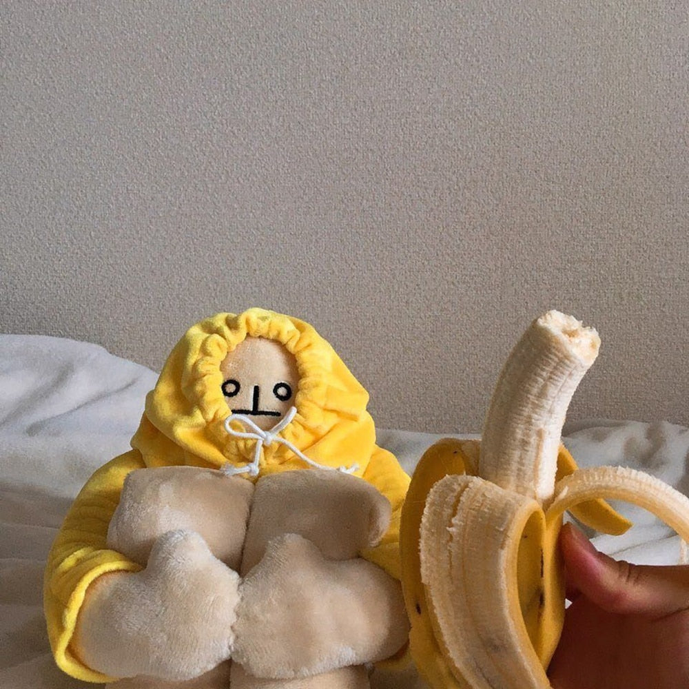 Soft stuffed banana man action figure cure squat action figure cute cartoon stuffed doll birthday present