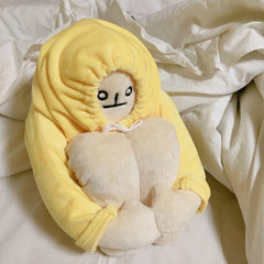 Soft stuffed banana man action figure cure squat action figure cute cartoon stuffed doll birthday present