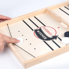 Fast Sling Puck Game Paced Wooden Table Hockey Winner Games Interactive Chess Toys