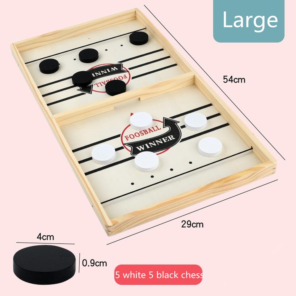 Fast Sling Puck Game Paced Wooden Table Hockey Winner Games Interactive Chess Toys