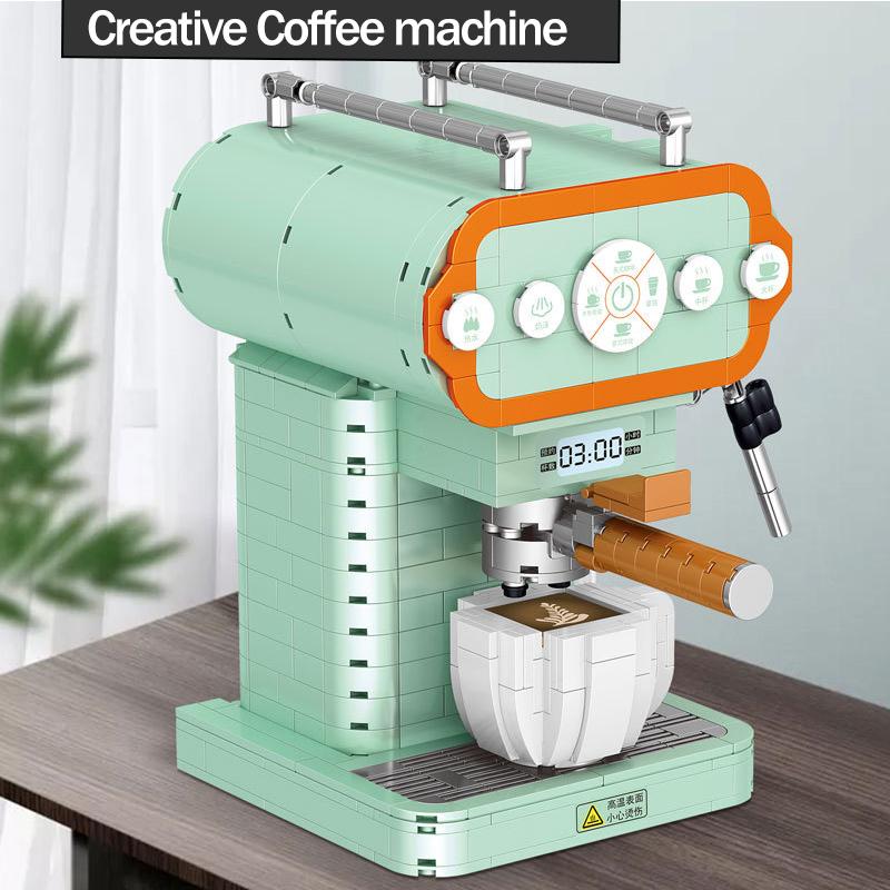 MINI Blocks Coffee Machine Model Bricks Sets MOC Creative Retro Modern Machine Building Block