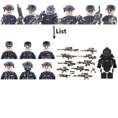 4.5cm heigh Ghost Special Forces Building Blocks Modern Camouflage Soldier Figures Vest Backpack Tactical Belt Weapon Guns Bricks Toys C374