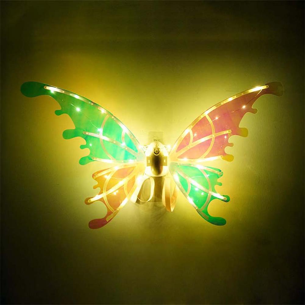 Girls Electrical Butterfly Wings With Music Lights Glowing Shiny Dress Up Moving Fairy Wings