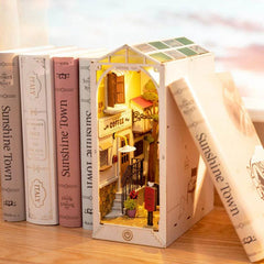 Book Nook Japanese Sakura Densya in Books Series Wooden Miniature House with Furniture Doll House Kits