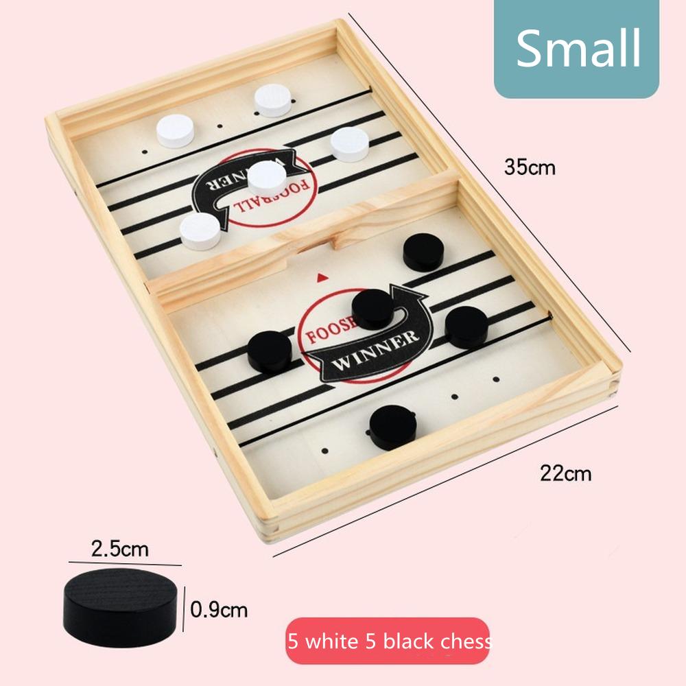 Fast Sling Puck Game Paced Wooden Table Hockey Winner Games Interactive Chess Toys