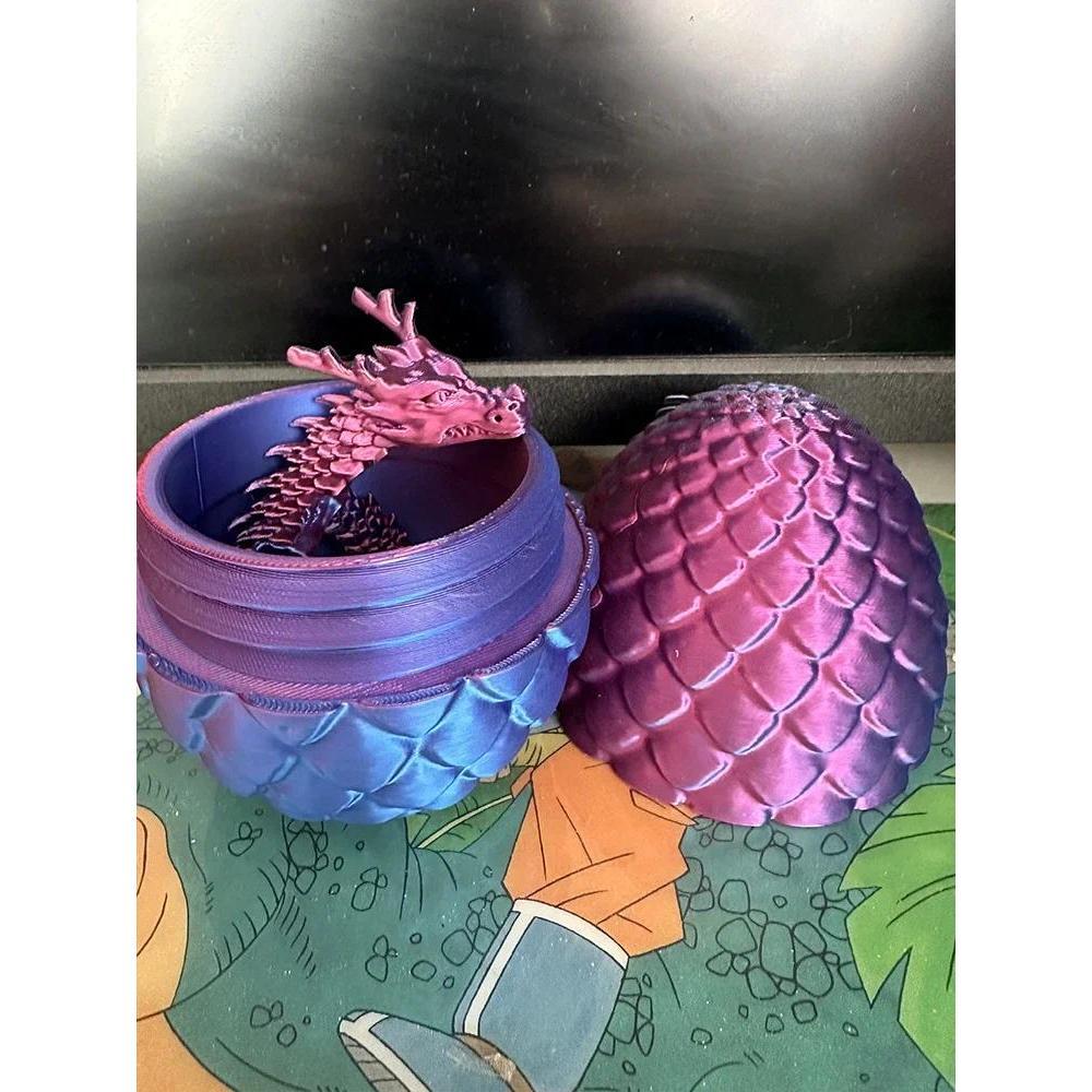 Creative 3D Printed Dragon Egg Fidget Toy Crystal Dragon Egg Sculpture Rotatable