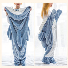 Cartoon Shark Sleeping Bag Pajamas Office Nap Shark Blanket