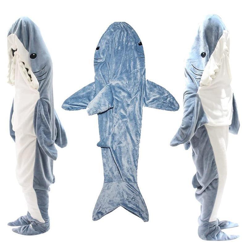 Cartoon Shark Sleeping Bag Pajamas Office Nap Shark Blanket