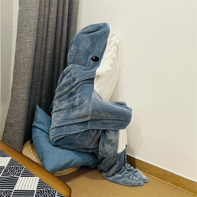 Cartoon Shark Sleeping Bag Pajamas Office Nap Shark Blanket