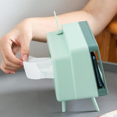 2 In 1 Multifunctional TV Tissue Box With Mobile Phone Holder Desktop Paper Boxes Holder Napkin Container Storage Case