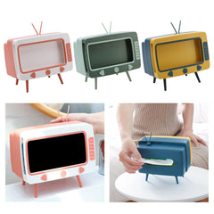 2 In 1 Multifunctional TV Tissue Box With Mobile Phone Holder Desktop Paper Boxes Holder Napkin Container Storage Case