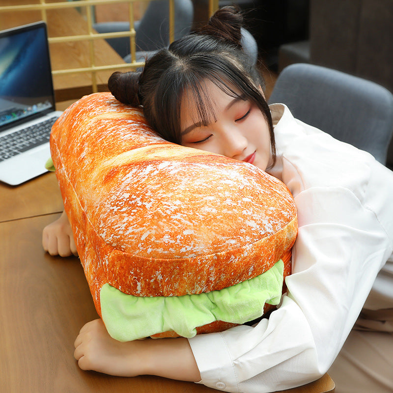 3D Plush Burger Pillow Creative Cushion Car Seat Cushion Soft Filled Backrest Toy Birthday Funny Simulated Snack Bread Shape