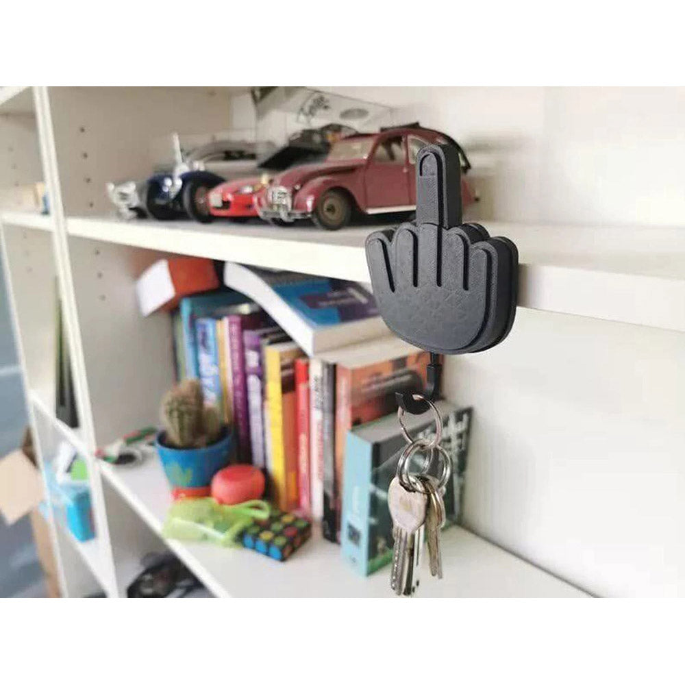 Creative Middle Finger Hook Key Holder Ghost Key Hanger Room Decoration Pendant Punch-Free Sticky Hook Self Adhesive Hooks