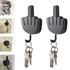 Creative Middle Finger Hook Key Holder Ghost Key Hanger Room Decoration Pendant Punch-Free Sticky Hook Self Adhesive Hooks