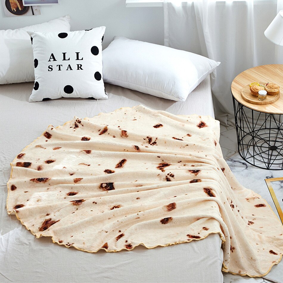 Funny Burrito Nap Blanket Flannel Fly Pie Pizza