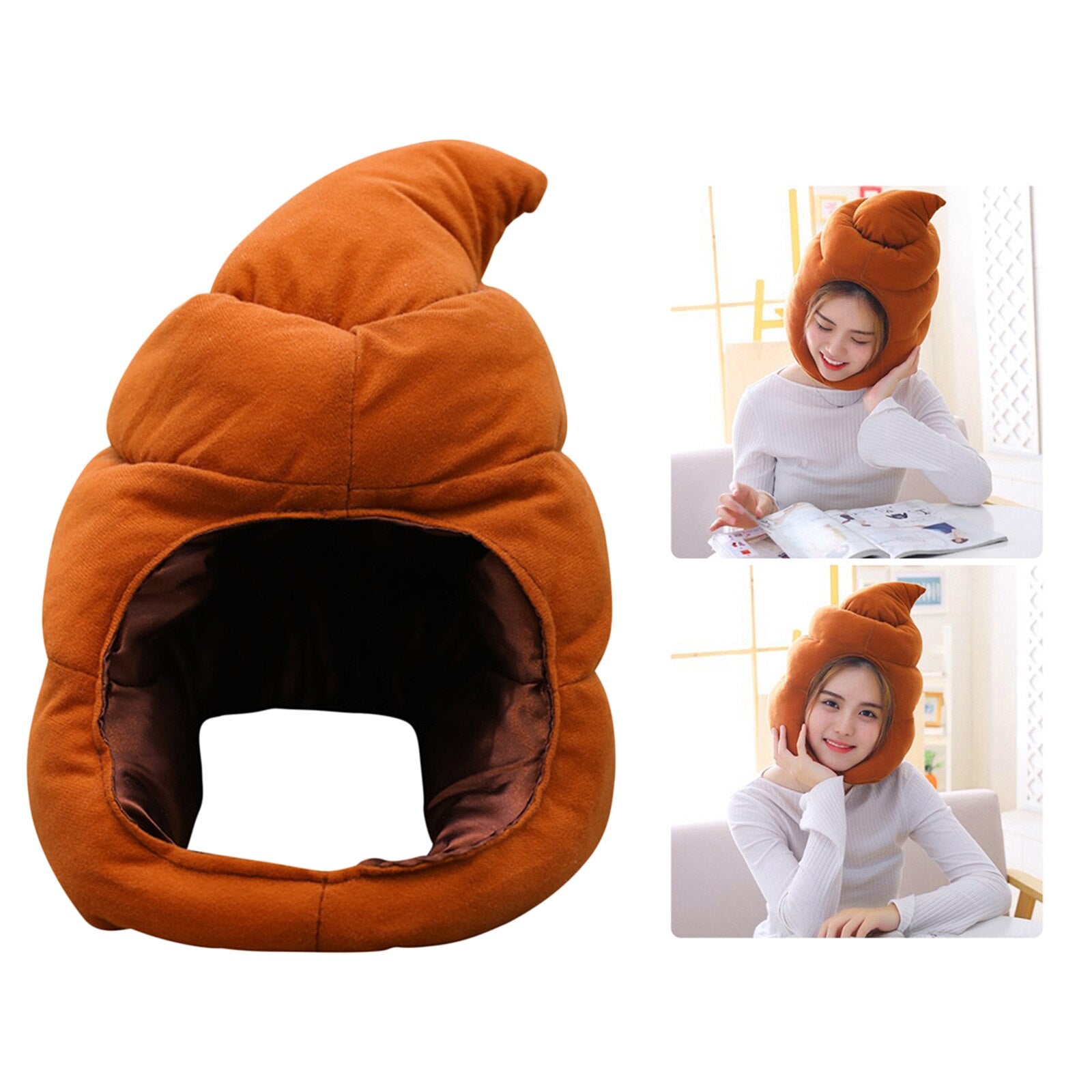 Funny Shit Shape Earflap Hat Cute Fake Poop Headgear Costumes  Party