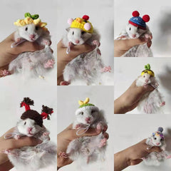 Hand-woven Hamster Hat Honey Glider Chipmunk Guinea Pig Chinchilla Small Animals Hat Hamster Accessories Cute Small Pet Hat