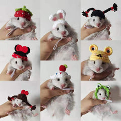 Hand-woven Hamster Hat Honey Glider Chipmunk Guinea Pig Chinchilla Small Animals Hat Hamster Accessories Cute Small Pet Hat