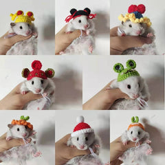 Hand-woven Hamster Hat Honey Glider Chipmunk Guinea Pig Chinchilla Small Animals Hat Hamster Accessories Cute Small Pet Hat