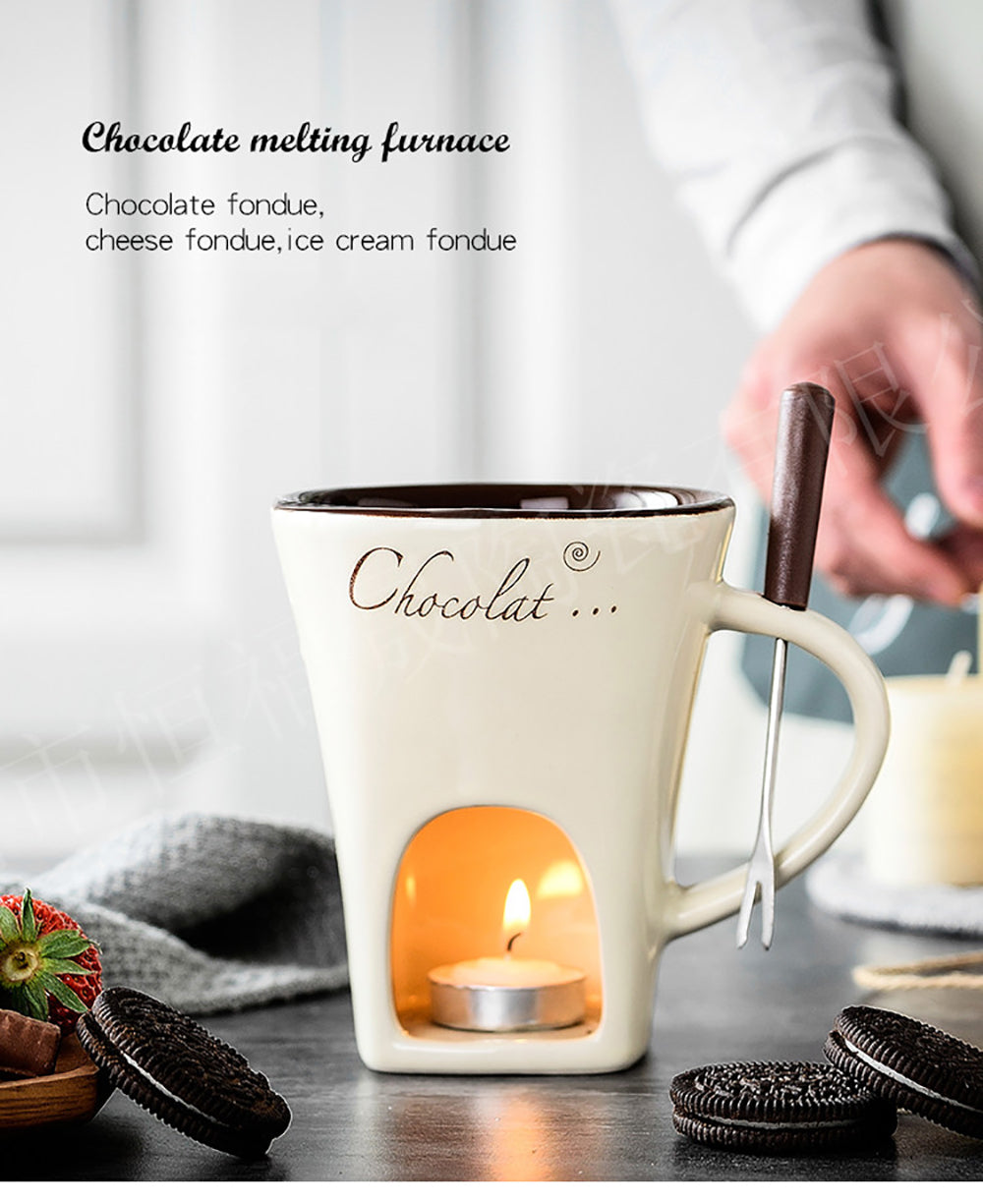 Ceramic Chocolate Fondue Mug Set