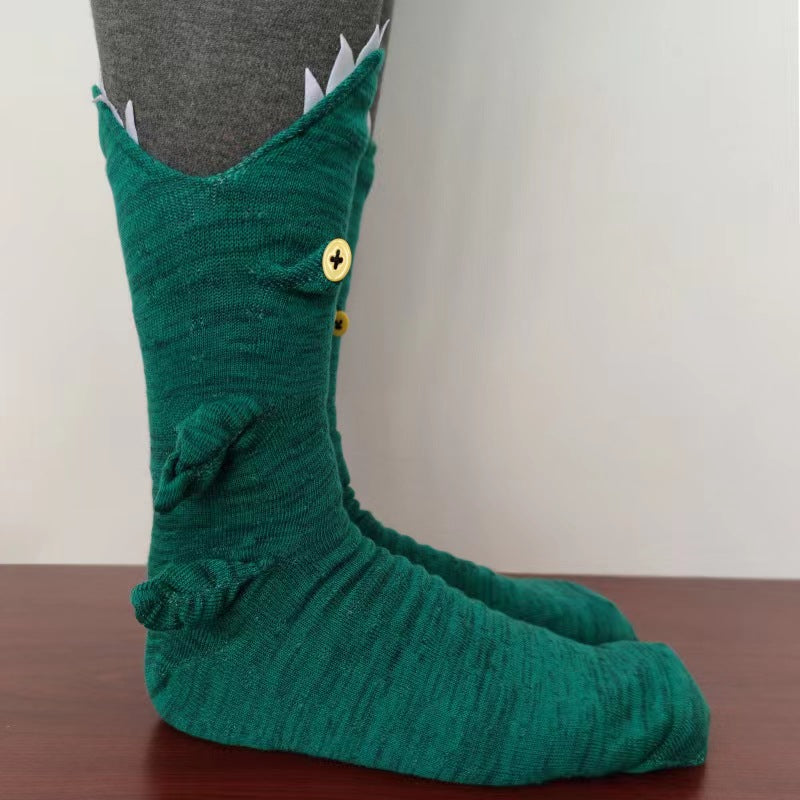 Kerstcadeau Haai Vis Kameleon Krokodil Gebreide Sokken Leuke Unisex Novelty Winter Warm Floor Sok Voor Mannen Vrouwen