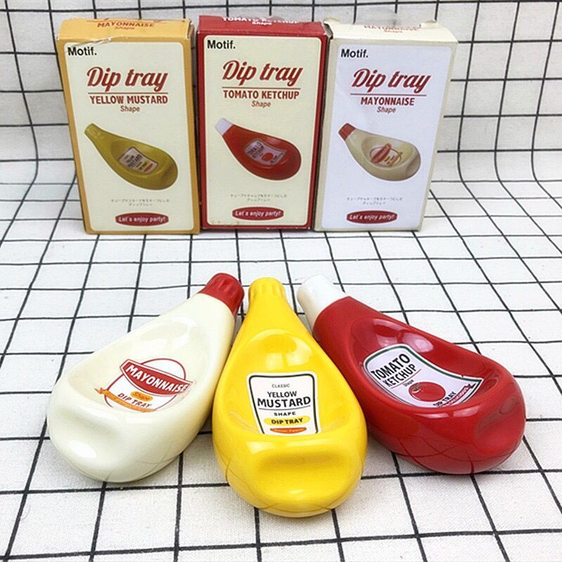 Plate Ceramic Extruded Tomato Sauce Bottle Shape Soy Sauce Dish Mustard Dish Creative Dish Plate Dinner Plates Ceramic plate