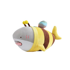 Super Cute Funny Shark &amp; Bee Plush Toy Stuffed Soft Shark Doll Throw Pillow Interesting Cushion Birthday Xmas Gift for Friends