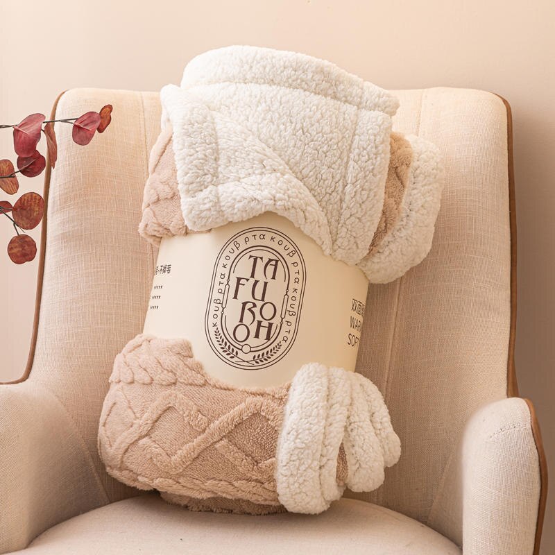 Winter Thickened Warm Blanket Lamb Fleece Blanket Fleece Soft Children'S Blanket Quilt Queen Size Adult Line Sewing Supplies